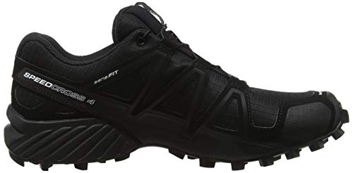 Salomon Men's Speedcross 4 Trail Running, Black/Black/Black Metallic, 12