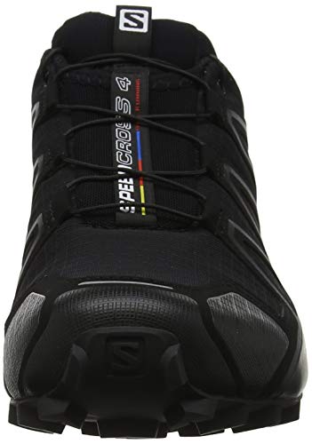 Salomon Men's Speedcross 4 Trail Running, Black/Black/Black Metallic, 12