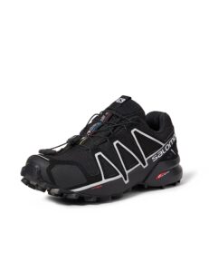 salomon men's speedcross 4 gtx trail running shoes, black/black/silver metallic-x, 10.5