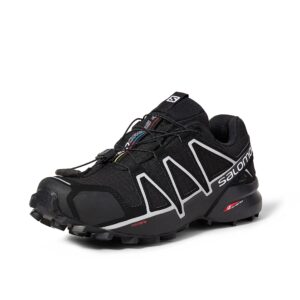 Salomon Men's Speedcross 4 GTX Trail Running Shoes, Black/Black/SILVER METALLIC-X, 10.5