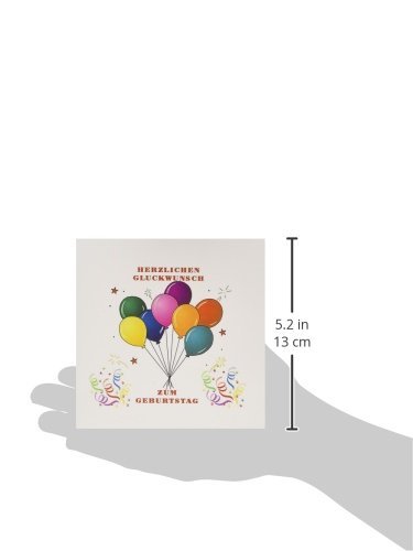 Image of Happy Birthday In German Balloons And Confetti - Greeting Card, 6 x 6 inches, single (gc_223460_5)