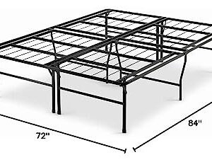 ZINUS SmartBase Heavy Duty Mattress Foundation / 18 Inch Metal Platform Bed Frame / No Box Spring Needed / Sturdy Steel Frame / Underbed Storage, California King, Black