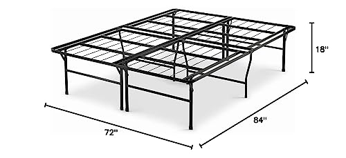 ZINUS SmartBase Heavy Duty Mattress Foundation / 18 Inch Metal Platform Bed Frame / No Box Spring Needed / Sturdy Steel Frame / Underbed Storage, California King, Black