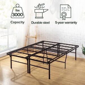 ZINUS SmartBase Heavy Duty Mattress Foundation / 18 Inch Metal Platform Bed Frame / No Box Spring Needed / Sturdy Steel Frame / Underbed Storage, California King, Black