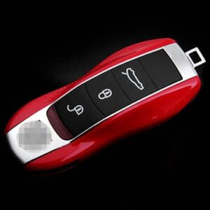 iJDMTOY Direct Replacement Sports Red Finish Key Fob Side Panel Trims Compatible with Porsche Cayenne Panamera Macan 911, etc