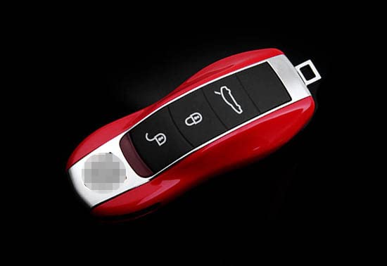 iJDMTOY Direct Replacement Sports Red Finish Key Fob Side Panel Trims Compatible with Porsche Cayenne Panamera Macan 911, etc