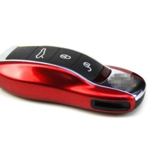 iJDMTOY Direct Replacement Sports Red Finish Key Fob Side Panel Trims Compatible with Porsche Cayenne Panamera Macan 911, etc