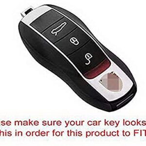 iJDMTOY Direct Replacement Sports Red Finish Key Fob Side Panel Trims Compatible with Porsche Cayenne Panamera Macan 911, etc