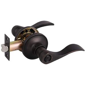 gobrico oil rubbed bronze privacy door lever for bathroom bedroom keyless door lockset universal handle,1pack