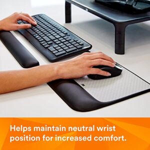 3M Precise Mouse Pad with Gel Wrist Rest, Soothing 3M Gel Technology and Satin Smooth Cover for All Day Comfort, Optical Mouse Performance and Battery Saving Design (MW85B), Extended, Black