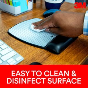 3M Precise Mouse Pad with Gel Wrist Rest, Soothing 3M Gel Technology and Satin Smooth Cover for All Day Comfort, Optical Mouse Performance and Battery Saving Design (MW85B), Extended, Black