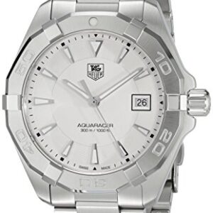 TAG Heuer Men's 'Aquaracer' Quartz Stainless Steel Dress Watch, Color:Silver-Toned (Model: WAY1111.BA0928)