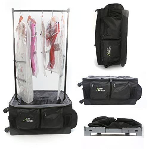Closet Trolley No-Lean Dance Duffel Bag with Garment Rack Great Bag for Competition Dance - Sturdy and Reliable - Does Not Lean and Collapsible for Easy Storage