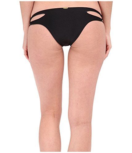 Luli Fama Women's Cosita Buena Reversible Zig Zag Open Side Bikini Bottom, Black, Large