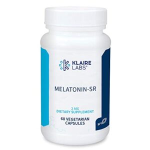 klaire labs melatonin-sr - sustained 'time release' melatonin 2mg capsules - sleep support for men & women (60 capsules)