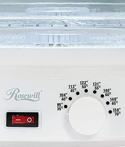 Rosewill Countertop Portable Electric Food Fruit Dehydrator Machine with Adjustable Thermostat, BPA-Free 5-Tray RHFD-15001