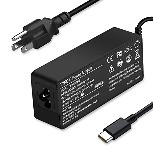 BAJ 65W 45W USB C Laptop Power Adapter Charger for Lenovo Chromebook 100e 300e 500e C330 S330 Series,Yoga C930 C940 C740 S730 730 730S 910 920 13 IdeaPad 730s Power Supply