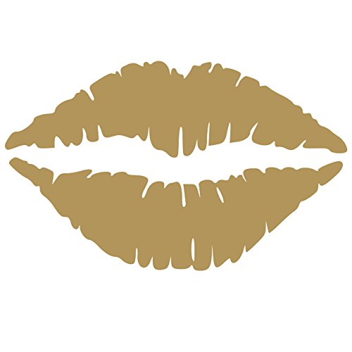 Kiss Wall Decal Sticker - Kissing Lips Decoration Mural - Decal Stickers and Mural for Kids Boys Girls Room and Bedroom. Kiss Gold Wall Art for Home Decor and Decoration - Silhouette Mural