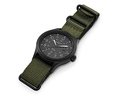 Timex Men's TW4B04700 Expedition Scout 40 Green Nylon Slip-Thru Strap Watch