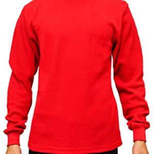 Access Men's Heavyweight Long Sleeve Thermal Crew Neck Top Red Large