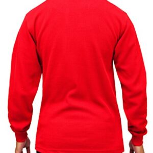 Access Men's Heavyweight Long Sleeve Thermal Crew Neck Top Red Large