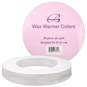 beauticom (50 pieces) wax warmer universal protective collars ring for 14oz wax can