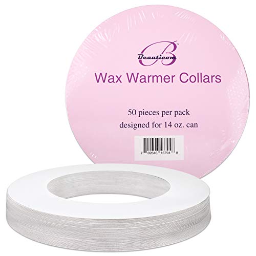 Beauticom (50 Pieces) Wax Warmer Universal Protective Collars Ring for 14oz Wax Can