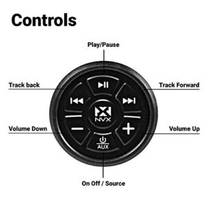 NVX XUBT4 Universal Marine Grade Bluetooth 4.0 Audio Receiver & Controller for Boats/Cars/ATV