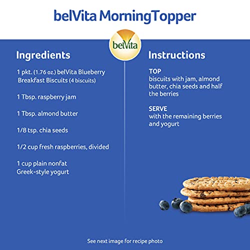 belVita Blueberry Breakfast Biscuits, Value Pack, 12 Packs (4 Biscuits Per Pack)