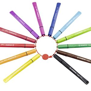 STABILO Cappi Felt-Tip Pen - Wallet of 12 Assorted Colours