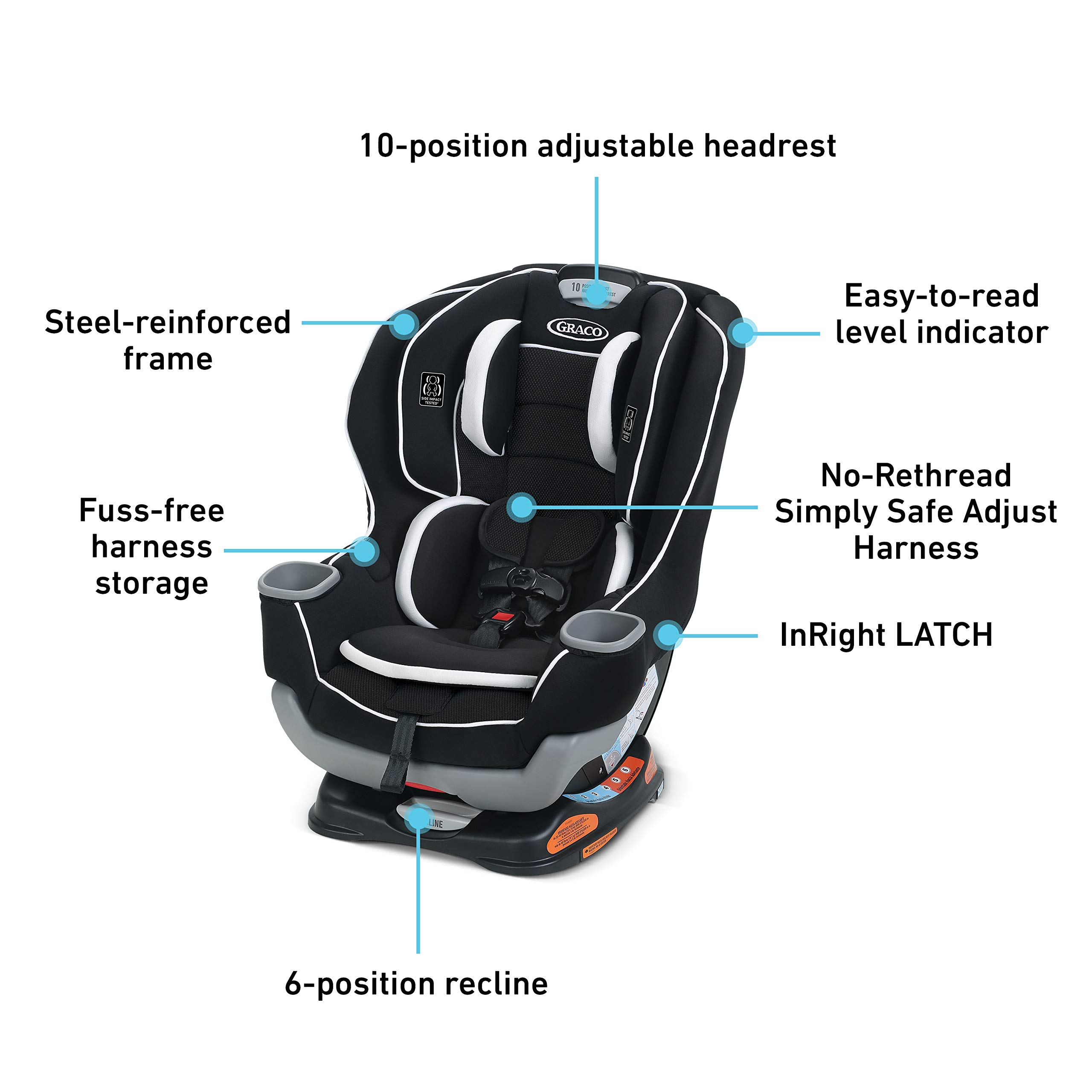 Graco Extend2Fit Convertible Car Seat, Spire