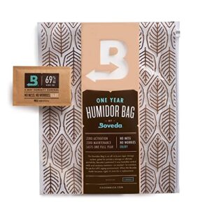 boveda portable travel 2-way humidity resealable bag – waterproof & dustproof - preloaded with 69% rh pack - patented technology - large storage for 60-80 items – 1 count