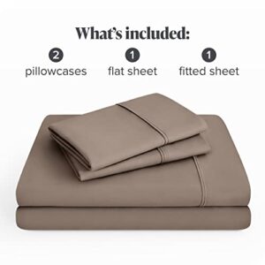 Bare Home Queen Sheet Set - Luxury 1800 Ultra-Soft Microfiber Queen Bed Sheets - Double Brushed - Deep Pockets - Easy Fit - 4 Piece Set - Bedding Sheets & Pillowcases (Queen, Taupe)