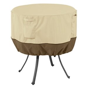 classic accessories veranda water-resistant 36 inch round patio table cover, outdoor table cover, pebble/bark/earth