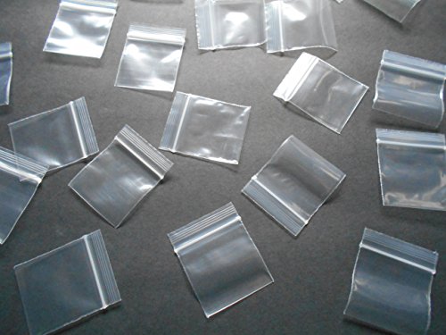 Mini Poly Bags (1.5"x1.5") Small Plastic Baggies Thick 2mil (1515) Tiny Resealable Dime Bag (100, Clear)