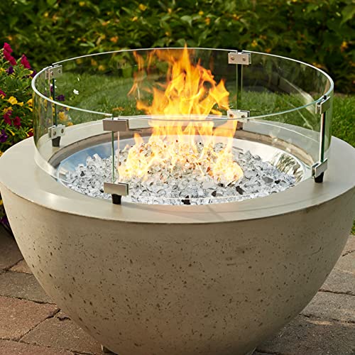 Onlyfire 10 pounds Fire Glass for Propane Fire Pit and Gas Fireplace, 1/4 Inch Reflective Firepit Glass Rocks for Fire Pit Table and Fire Bowl, High Luster Platinum