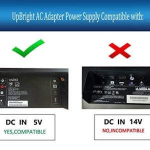 UpBright 5V AC/DC Adapter Compatible with Vizio Soundbar S2920w-C0 S2920W-CO S2920 w SB2920-C6 S2920W-C0B S2920W-COB S2920w-C0R 1019-0000067 1019-0000063 10602060041 Sound Bar Speaker 5VDC 1A Charger