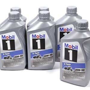 Mobil 1 V-Twin 20 W50 112630 Pack of 6 Quarts