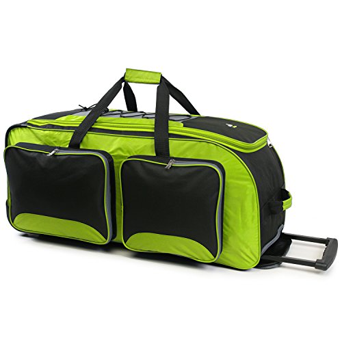 Fila 32" Lightweight Rolling Duffel, NEON Lime, One Size