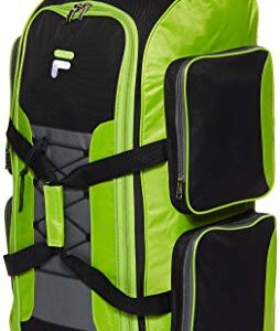 Fila 32" Lightweight Rolling Duffel, NEON Lime, One Size