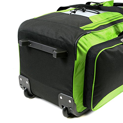 Fila 32" Lightweight Rolling Duffel, NEON Lime, One Size