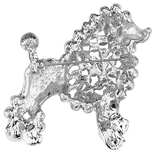 WT Jewelry Sigma Gamma Rho Inspired Silver Toned Pretty Poodle Crystal Brooch