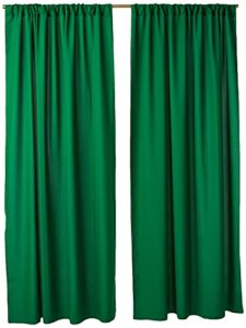 la linen pack-2 polyester poplin backdrop drape 96 by 58-inch wide, emerald green, 96 x 58