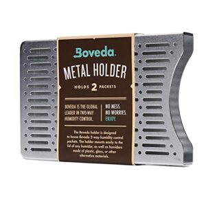 boveda brushed aluminum humidity pack holder – for use with two size 60 boveda pack (sold separately) - space saving - includes magnetic and removable tape mounting kits – 1 count