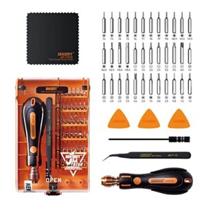 screwdriver set by jakemy, 43 in 1 precision screwdriver kit magnetic replaceable bits repair tool kit opening tool and tweezer for phone cellphone pc electronics