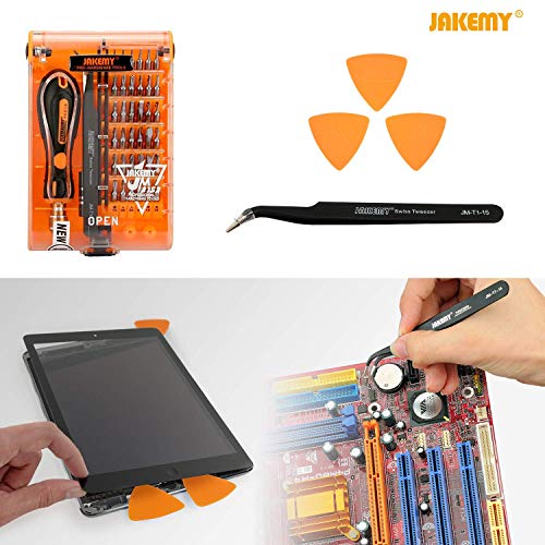 Screwdriver Set By JAKEMY, 43 in 1 Precision Screwdriver Kit Magnetic Replaceable Bits Repair Tool Kit Opening Tool and Tweezer for phone Cellphone PC Electronics