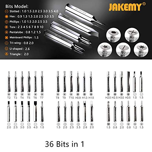 Screwdriver Set By JAKEMY, 43 in 1 Precision Screwdriver Kit Magnetic Replaceable Bits Repair Tool Kit Opening Tool and Tweezer for phone Cellphone PC Electronics