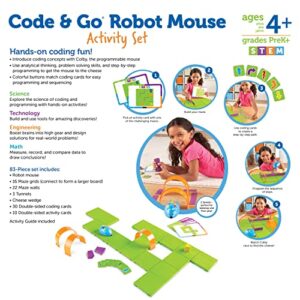 Learning Resources Code & Go Robot Mouse Activity Set, 83 Pieces, Ages 4+, Screen-Free Early Coding Toy for Kids, Interactive STEM Coding Pet