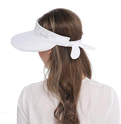 Wide Large Brim Sun Hat Summer UV Protection Thin Hat 2 in 1 Beach Sun Hat,White,One Size