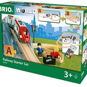 BRIO World - 33773 Railway Starter Set | 26 Piece Toy Train with Accessories and Wooden Tracks for Kids Age 3 and Up - Green